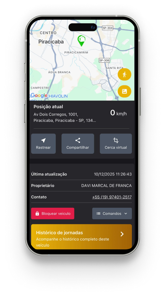 Aplicativo de rastreamento veicular